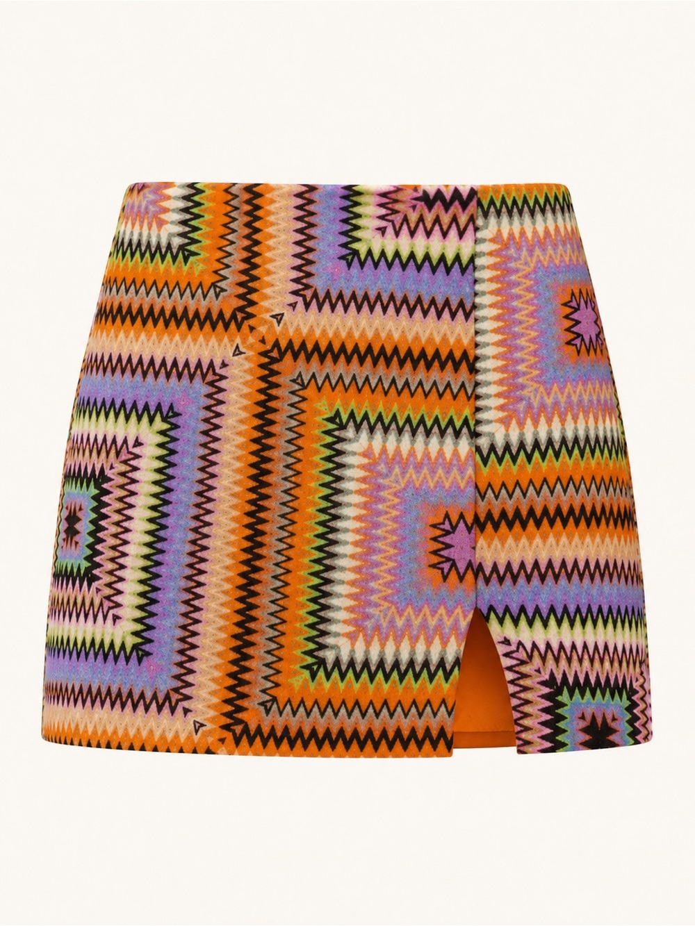 Urban Outfitters Zig Zag Print Mini Skirt M Front Slit